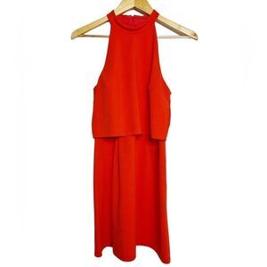 ASOS High Neck Overlapping Shift Dress Orange Size 6